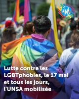 17 mai : l'UNSA mobilisée contre les LGBTphobies